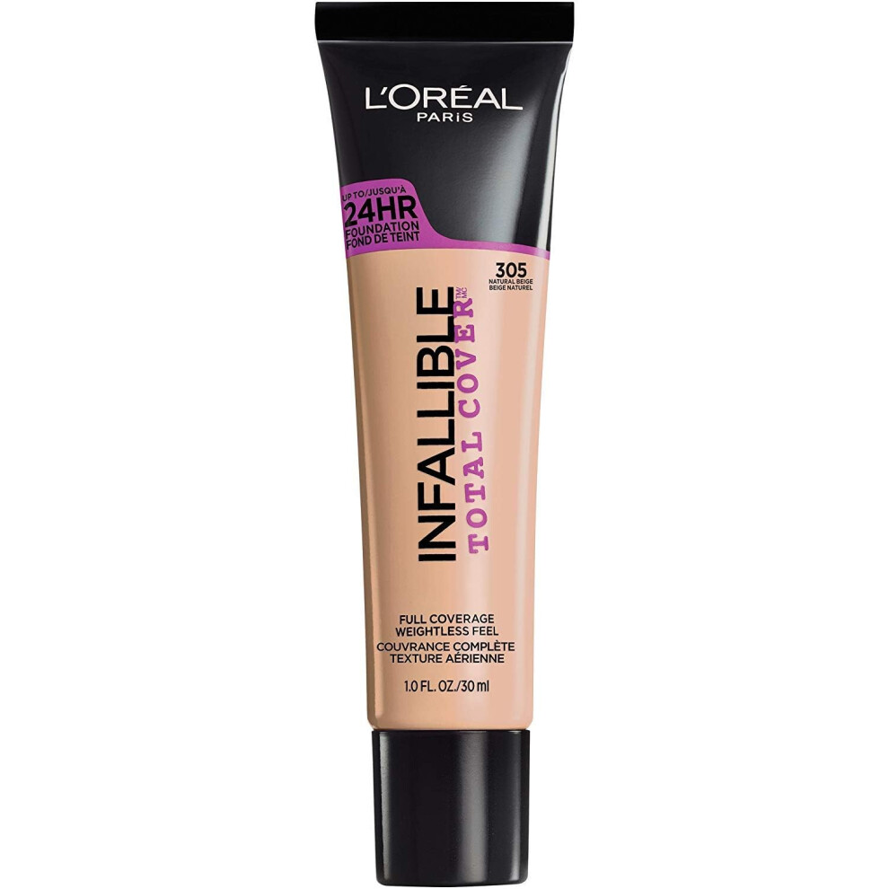 Continua Parigi Beige Loreal Paris Infallible Total Cover Foundation, Natural 1 Fl Oz
