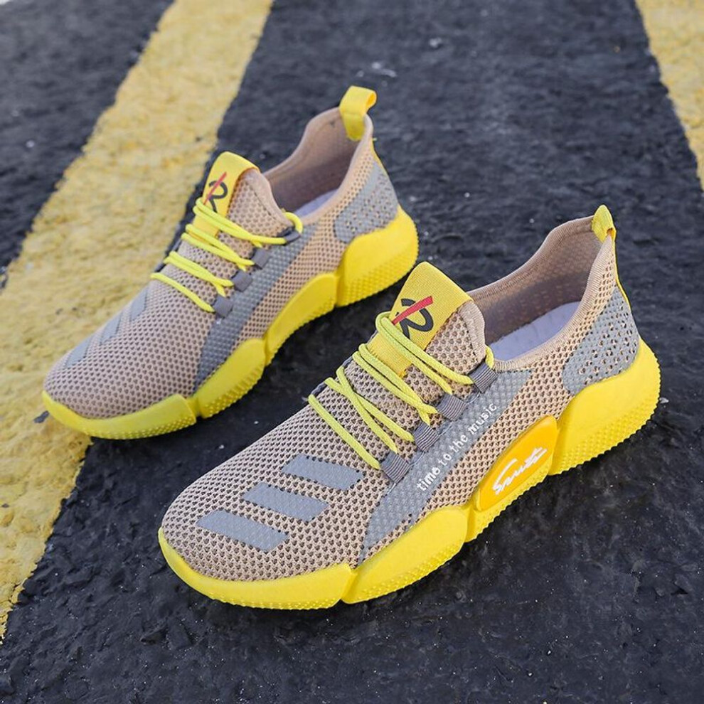 (yellow, 42) Men Women Knit Shoes Coconut Shoes Trainers Fitness Sports Coconut Athleisure Shoes Walking Light Running Shoes Jogging