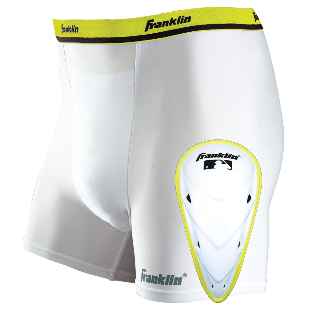 Franklin Sports - Short de compression pour jeunes avec bonnet - Large/X-Large Blanc