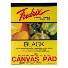 Fredrix 35001 Svart Canvasblock, 10 Ark, 9 x 12 Tum