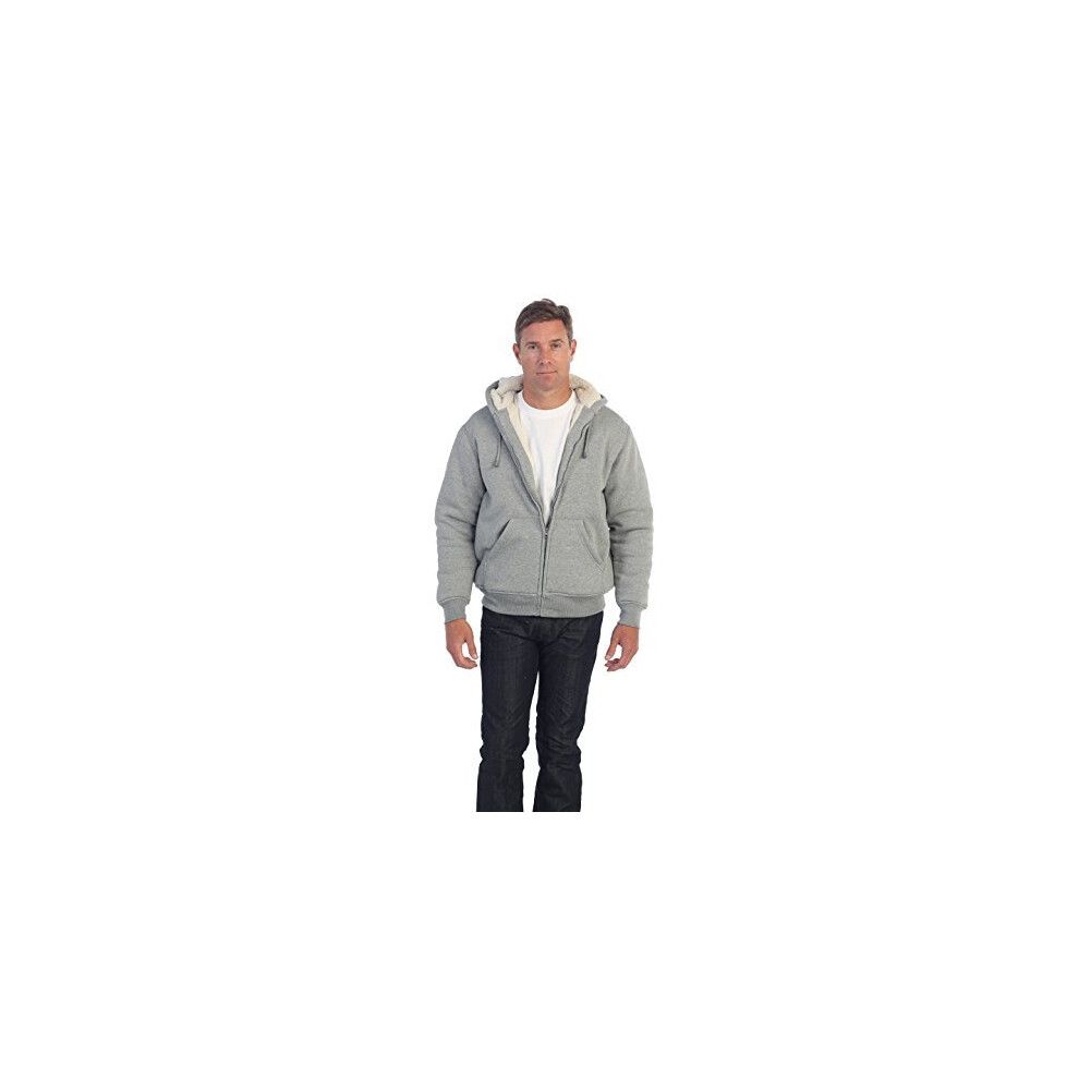 Veste ? capuche en polaire doubl?e Sherpa pour homme de Gioberti, gris chin?, taille M