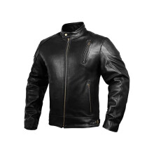 HWK Leder-Motorradjacke mit Rstung fr Herren, Cafe Racer, echte Lederjacke fr wetterbestndiges Enduro-Motocross-Motorradfahren, einfach anzupasse