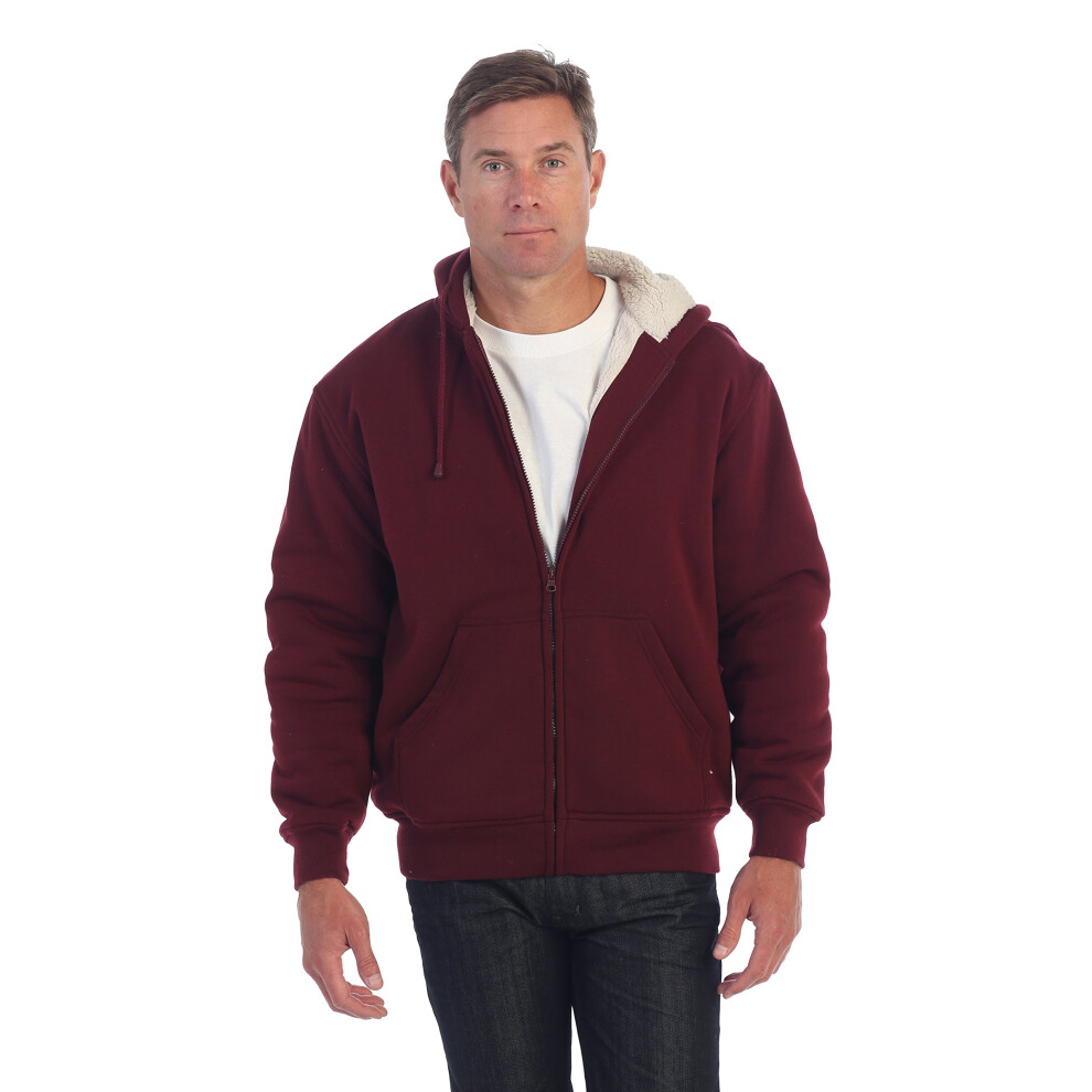 Veste ? capuche en polaire doubl?e Sherpa pour homme de Gioberti Maroon 3