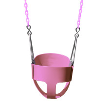 Gorilla Playsets 04-0008-PK/PK Altalena per bambini con secchio pieno, secchio rosa, catene rivestite in plastica rosa da 60", capacità di 50 libbre