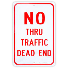 Groot verkeersbord 'Niet doorrijden', doodlopend bord 18""x 12"" .04"" Aluminium R