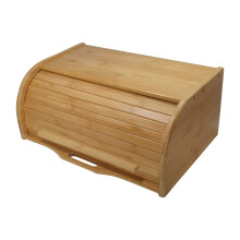 Stor br?dboks br?dkurv tr?boks opbevaringsbokse k?kken t?ller arrang?r rulle top br?dkasse. Br?dkasser til k?kkenbord. Bambus tr?kasser. (Naturli