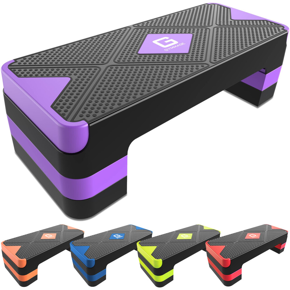 GYMMAGE Aerobic Exercise Step Adjustable Aerobic Stepper For Exercise