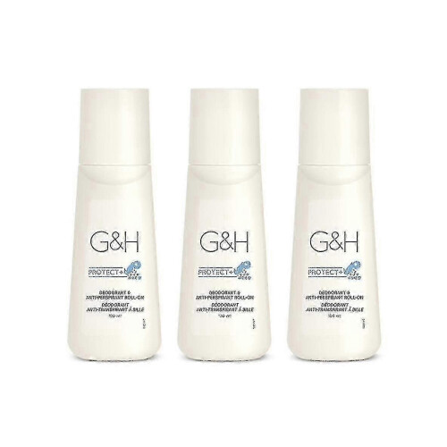 X 3 Bottle Gh Protect+ Deodorant Anti-perspirant Roll-on Size 100 Ml.