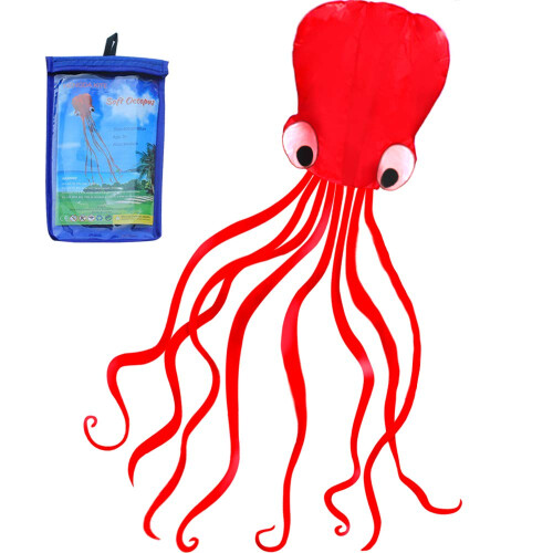 Hengda Kite Software Octopus Flyer Kite com cauda longa colorida para crian   as de 31 polegadas de largura x 157 polegadas de comprimento vermelho