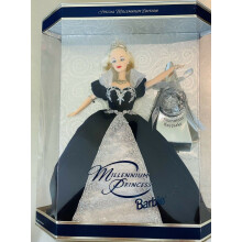 Holiday Barbie Special Edition Millennium Princess Mattel Year 1999 2000 com Background Interior da caixa