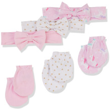 Hudson baby unisex baby bomull pannband och skrapa mitten set enhrning 0-6 mnader