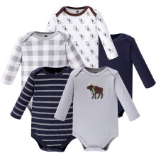 Hudson baby unisex baby bomuld lang?rmet bodysuits gr? elg 9-12 m?neder