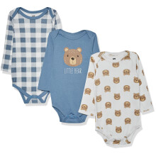 Hudson baby unisex baby bomuld lang?rmet bodysuits Lille bj?rn 6-9 m?neder