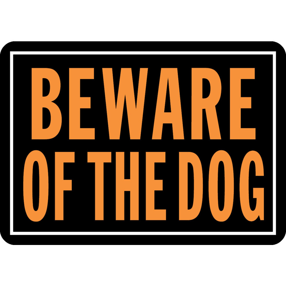 Hy-Ko Products 838 Beware of Dog Aluminum Sign 9.25"" x 14"" Orange/Black  1 Piece