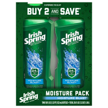 Gel de Duche Hidratante para Homens Irish Spring, Moisture Blast - 18 Fl Oz (2 Pacote)