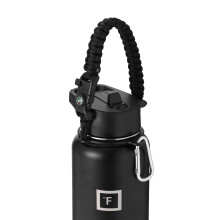 Jernkolbe Paracord -h?ndtag - Passer til brede mundvandsflasker - Holdbart b?rer Sikker tilbeh?r Overlevelse af Survival Strap Safety Ring and Ca