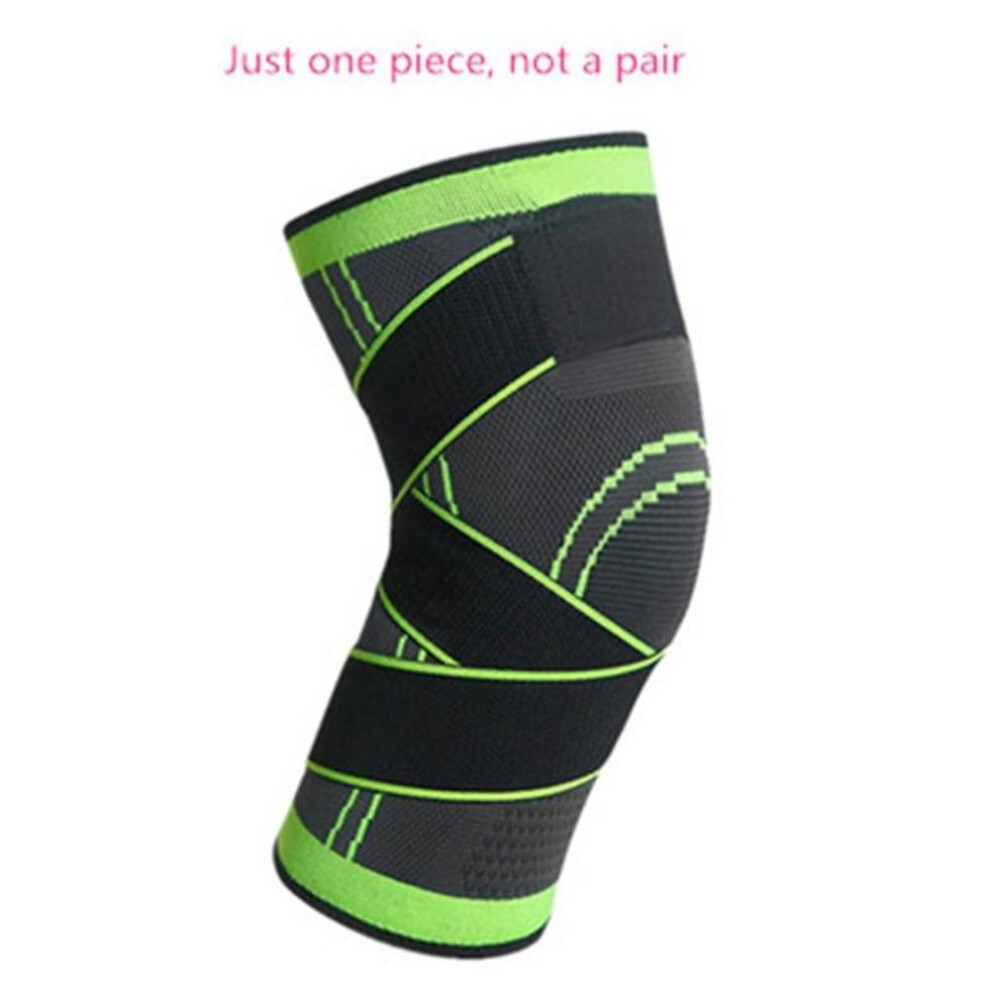 (green, L) 1PCS 2020 Knee Support Professional Protective Sports Knee Pad Breathable Bandage Knee Brace Basketball Tennis Cycling