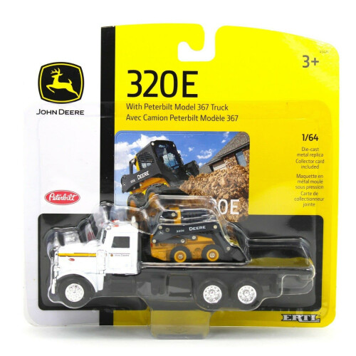 John Deere John Deere 1/64 Scale 320E Skid Steer with Truck