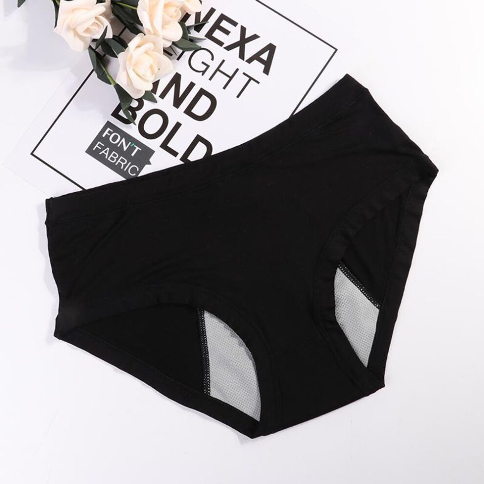 (black, 2XL) Leak Proof Menstrual Period Panties Women Underwear Physiological Pants Cotton Health Waist Warm