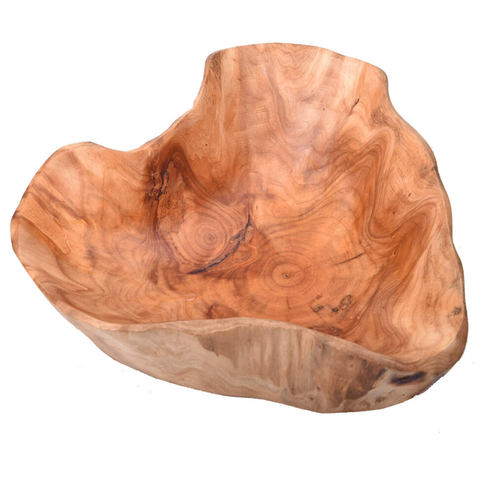 KIDYBELL Wood bowl(12-14),Handmade Natural Root carving Bowl Fruit Salad Bowl creative Wooden Bowl