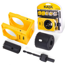 Kata 1-3/8 """"-1-3/4 """" Dørlåsinstallationssæt til trædøre med guide skabelon Dørlås Hul så kulstofstål