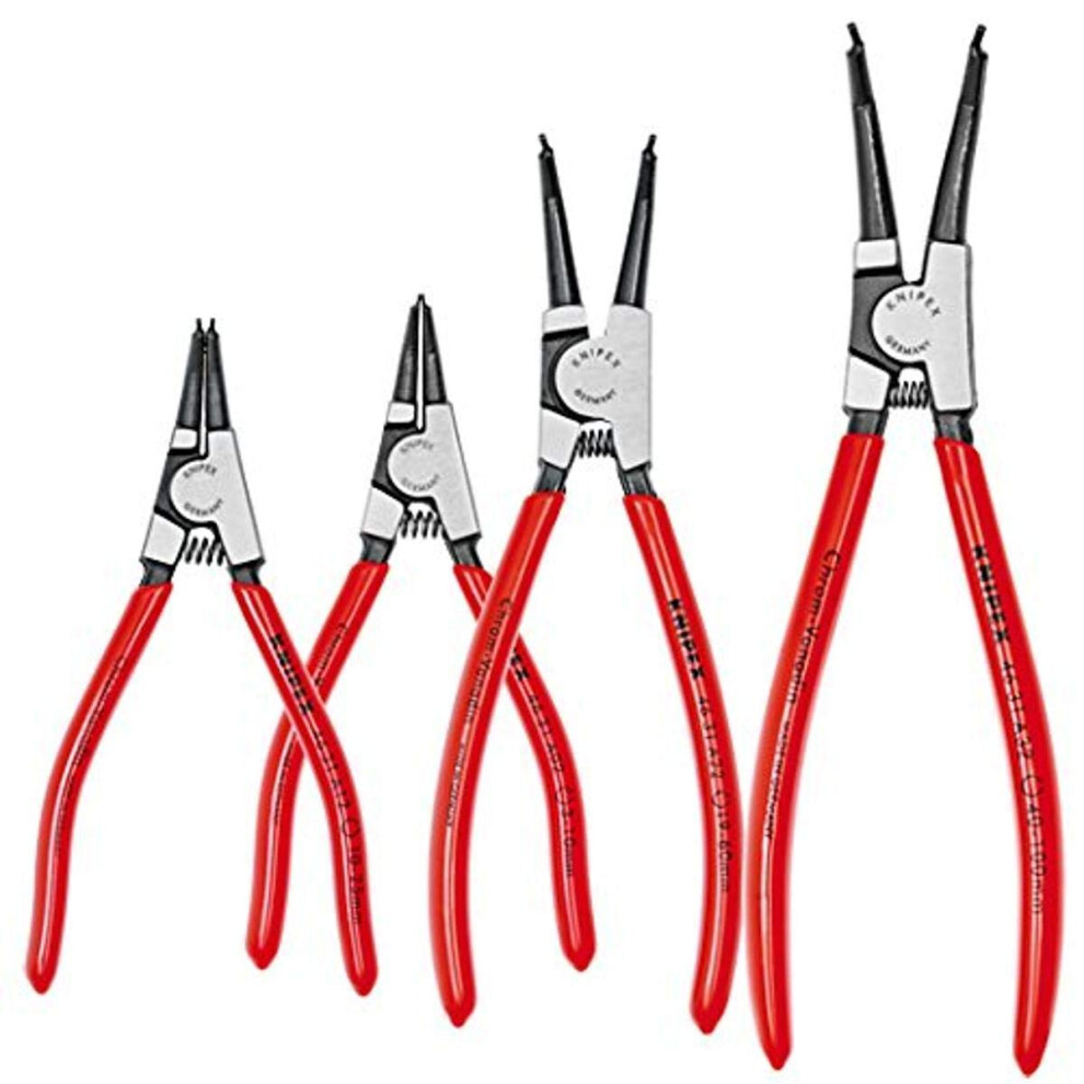 KNIPEX Tools - 4 Piece External Circlip Set  45 Degree (9K001902US)  Red