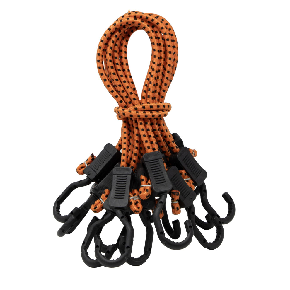 Kotap Mabc-24 All- Purpose Adjustable Bungee Cords With Hooks, 24-Inch, Orange/Black, 10 Count 720434930529