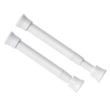 KXLife 2-Pack Liten Fjädrande Tension Gardinstång för Smala Fönster (Vit, 5 till 75 Tum)
