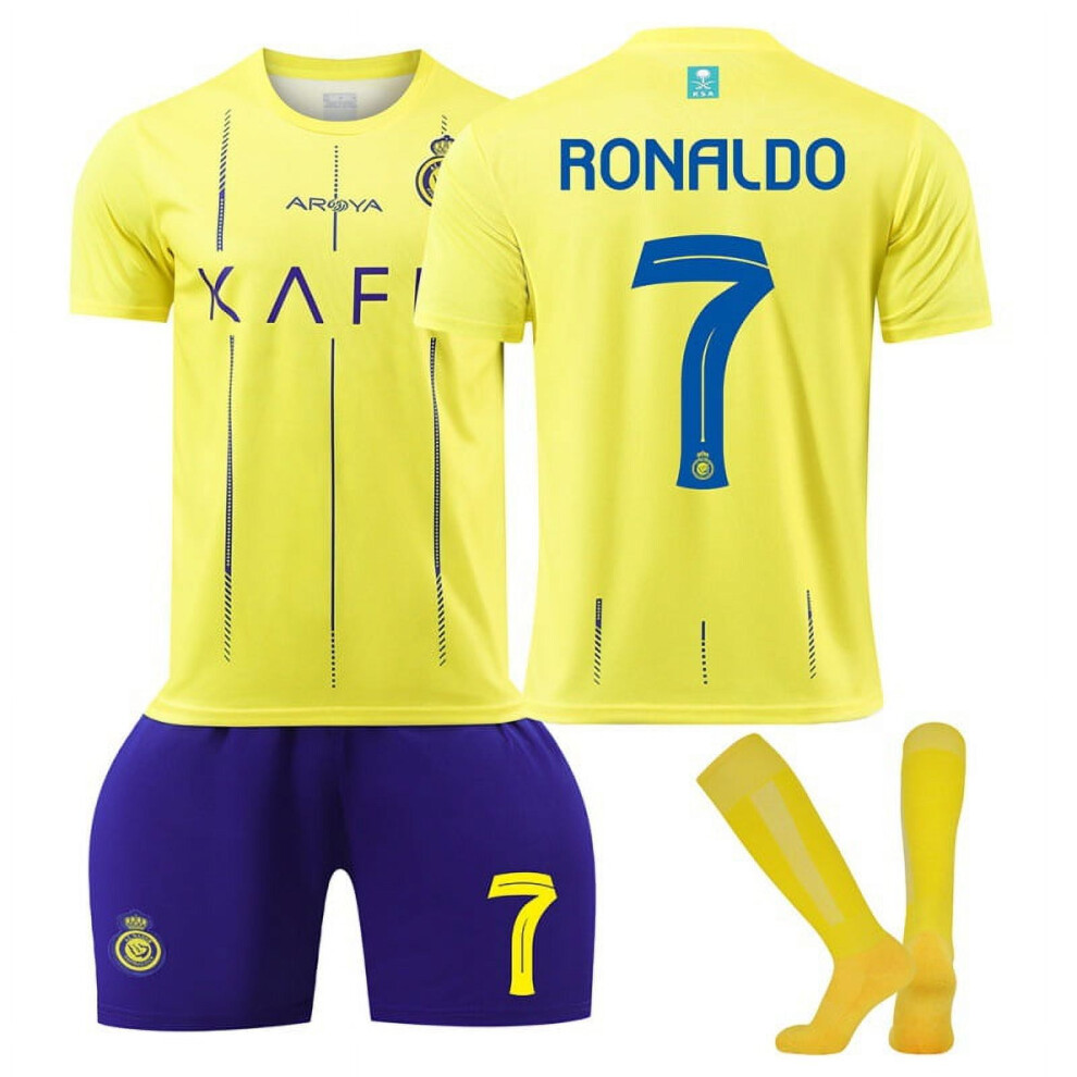 (115-125) Portugal Ronaldo Soccer Jerseys for Kids Boys & Girls Adults Number #7 Printed Jersey Soccer Youth Practice Outfits Football Training Uniforms