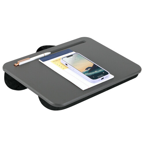 LAPGEAR Compact Lap Desk - Charcoal - Fits up to 15 Inch Laptops - Sty
