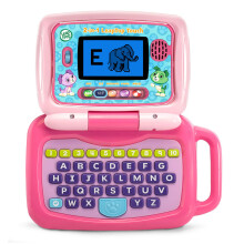 LeapFrog 2 în 1 Leaptop Touch Roz - Laptop/Tabletă cu rotire, Jucărie educativă cu litere și cifre pentru copii