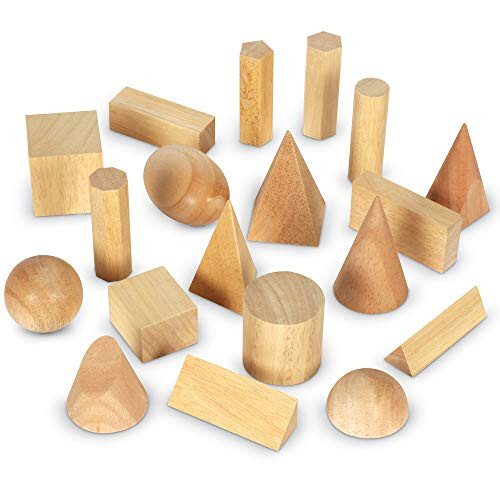 Ensemble de 19 solides g?om?triques en bois Learning Resources LER4298