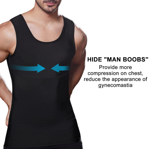 Lgtfy Ανδρικό Σλιμινγκ Μπλουζάκι, Compression Shirts Γυναικομαστίας, Tummy Control Undershirts 1