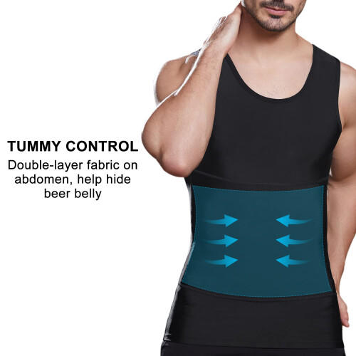 Lgtfy Ανδρικό Σλιμινγκ Μπλουζάκι, Compression Shirts Γυναικομαστίας, Tummy Control Undershirts 2