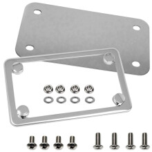 LFPartS Motorrad-Kennzeichenrahmen aus Edelstahl + Motorrad-Kennzeichen-Trgerplatten-Set