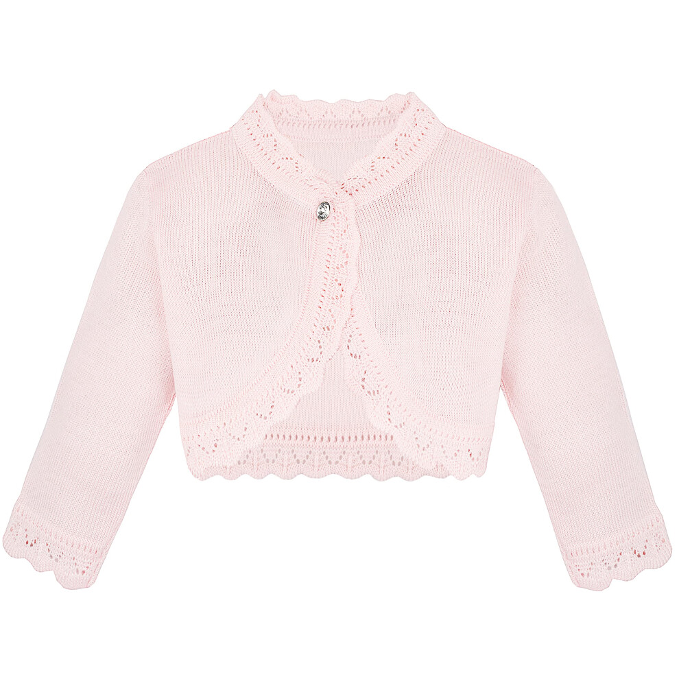 Lilax B?b? fille Tricot Manches Longues Fermeture Bouton Bol?ro cardigan Bol?ro 12-18 Mois Rose