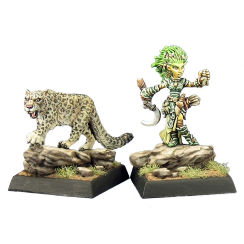 Miniatura De Pathfinder: Gnomo Druida Ic Nico De Lini Y Leopardo De Las Nieves Droogami-image