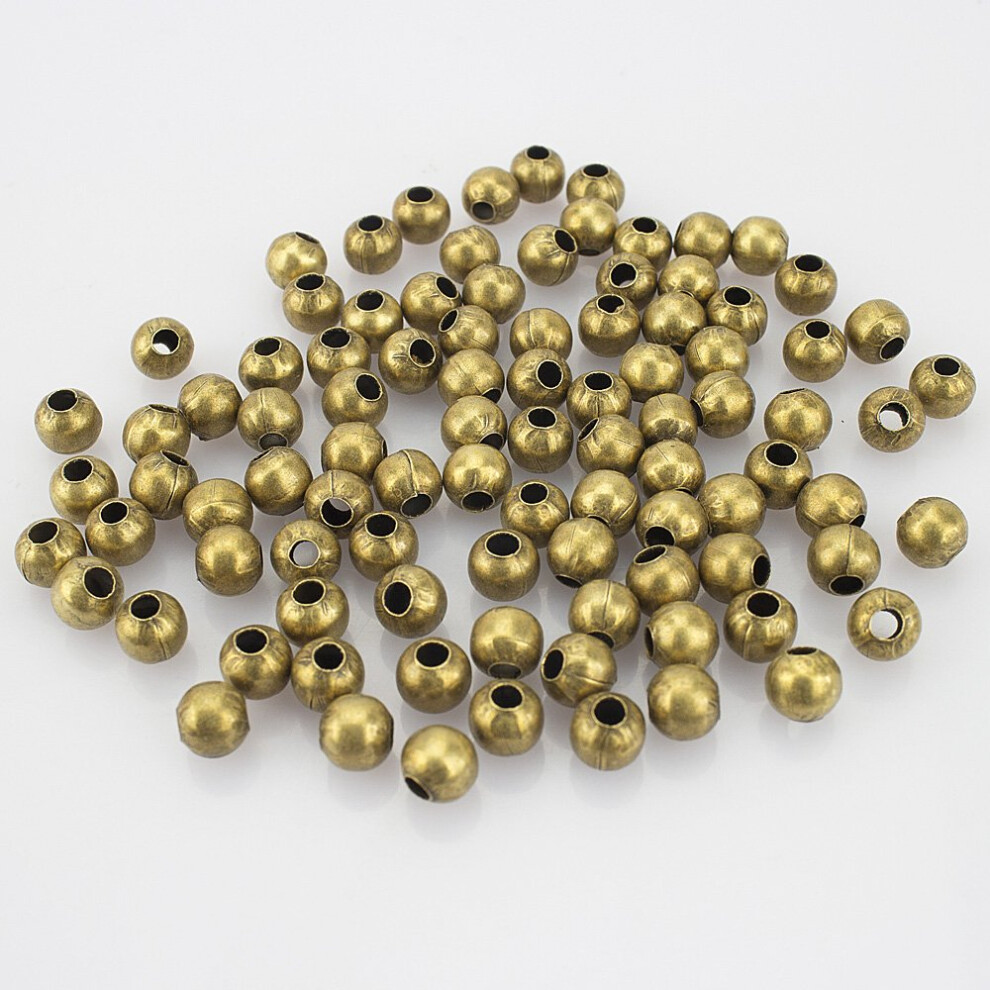 Lollibeads Cuentas Redondas De Metal Lisas De Bronce Antiguo De 6 Mm (300 Unidades)-image