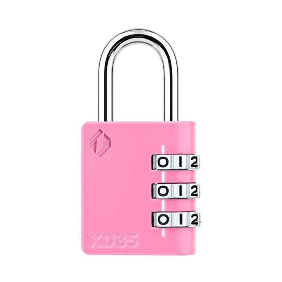 Cadenas ? combinaison ? 3 chiffres Zarker XD35, rose, 1 paquet