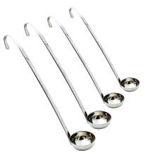 Conjunto de 4 Colheres de Sopa em Aço Inoxidável com Cabo Metálico, 1oz/2oz/3oz/5oz