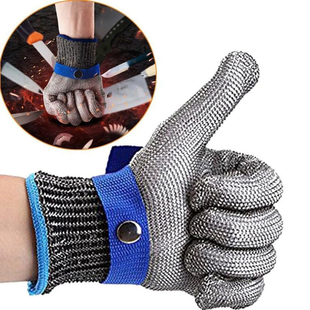 (XXL) Stainless Steel Gloves Anti-cut Wear-resistant Slaughter Gardening Hand Protect Working Gloves Metal Mesh Butcher Kitchen Gloves 1pcs