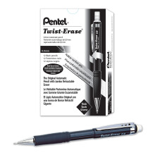 Pentel Twist-Erase III mekaaninen lyijykyn    (0,9 mm) musta runko 12 kpl (QE519A)