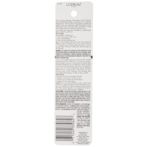 L'Oreal Paris Brow Stylist Kabuki Blender Μολύβι Φρυδιών, Καφέ, 0.05 oz. 2