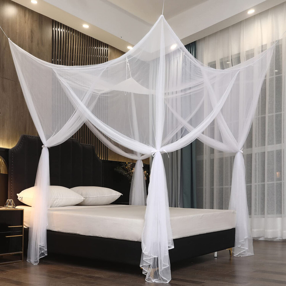 Ciel de lit Mengersi pour lit Queen King Size complet Ciel de lit Rideaux de lit E