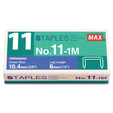 Max NO111M nr 11 Mini zszywki do HD-11FLK 1/4-calowa nogawka 3/8-calowa plaska klamra koronowa 1 000 szt./opakowanie