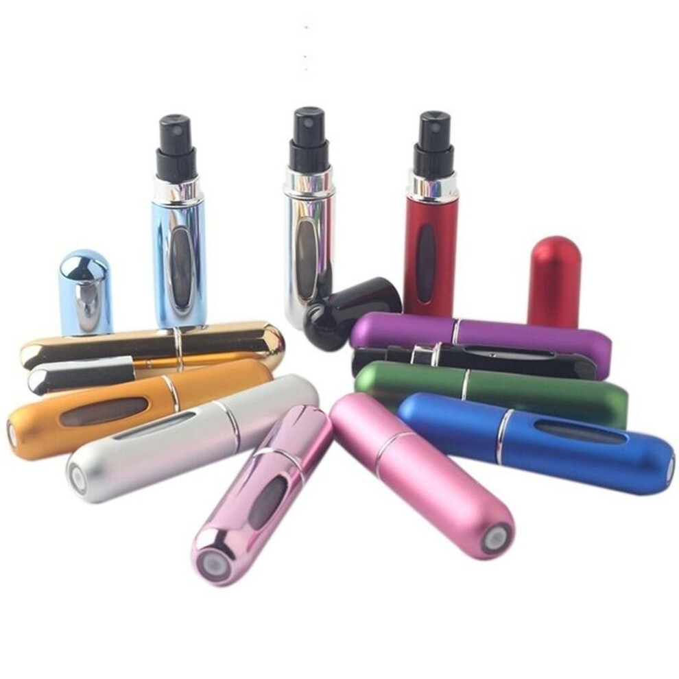 (pink) 10colors Portable Mini Empty Refillable Perfume Atomizer Bottle Travel Scent Pump Portablespray Case
