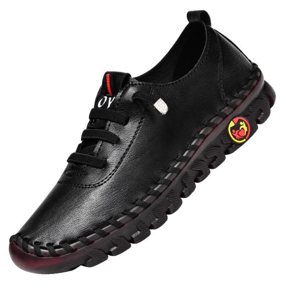 (black, 41) Sneakers Women Shoes Platform Loafers Lace Up Leather Flat Slip-on New Spring Casual Mom Shoe