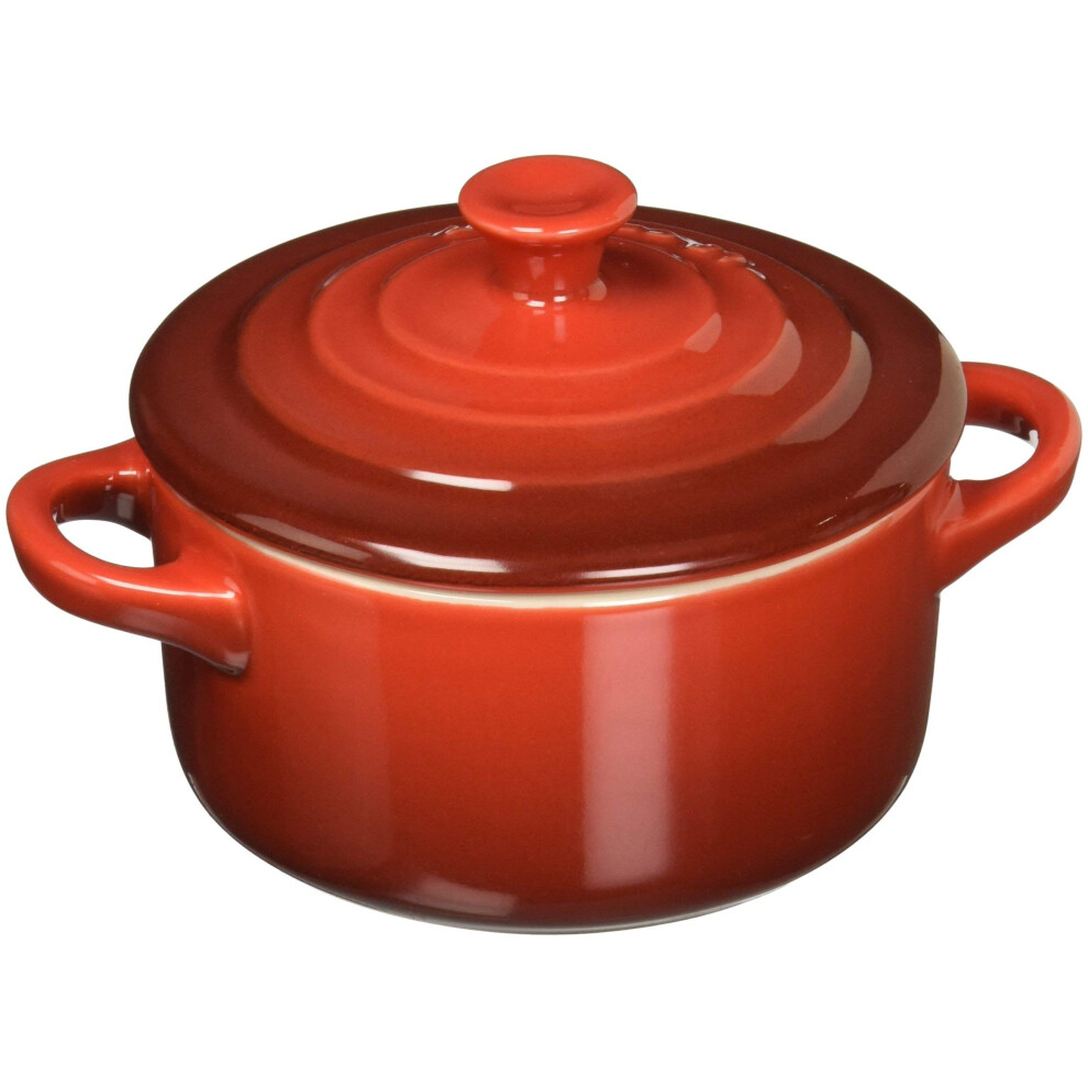 Le Creuset Stoneware Mini Round Cocotte  8 oz.  Cerise