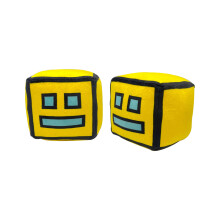 (Yellow 1pcs) Geometry Dash Plush Toy Stuffed Doll Kids Gifts 12cm _a