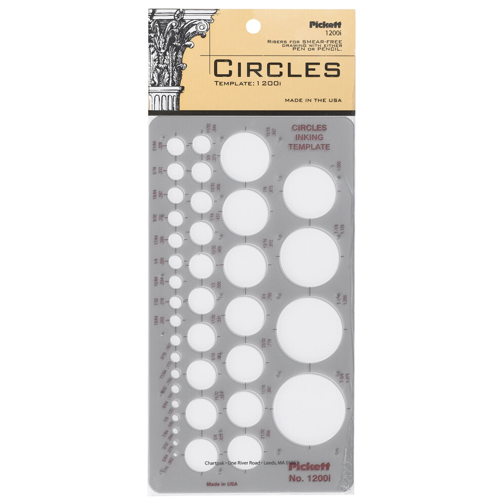 Pickett Circles Template  Circle Range Size 1/16 to 1-3/8 Inches (1200